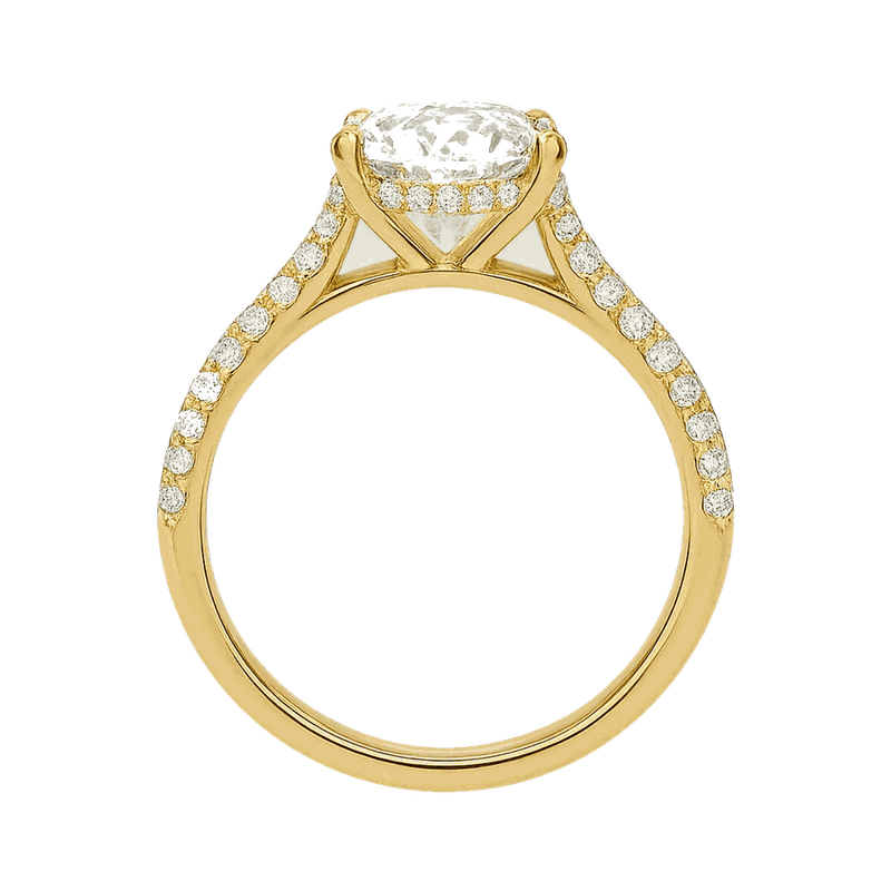 Round Lab-Grown Diamond Pavé Basket Ring