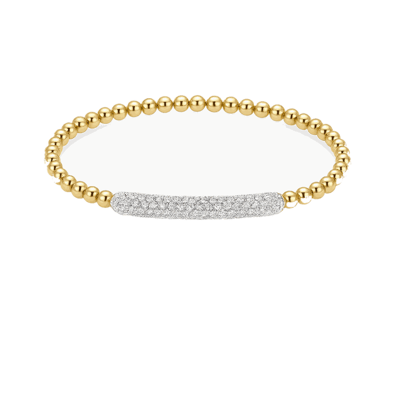 Star Chain Series Round Cultured Diamond Elastic Bead Bracelet