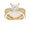 Princess Cut Lab-Grown Diamond Criss-Cross Ring