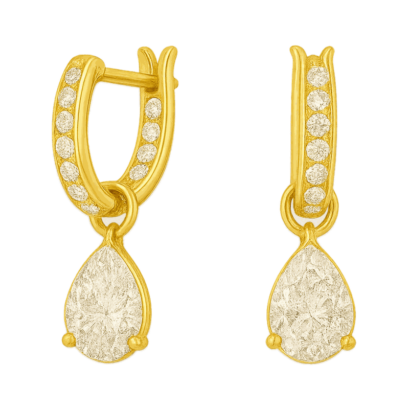Glow Lab-Grown Diamond Drop Earrings, Rhodium Plated