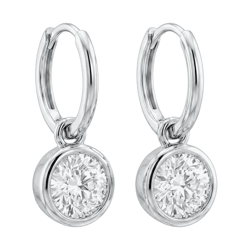 Bezel Set Lab-Grown Diamond Drop Earrings