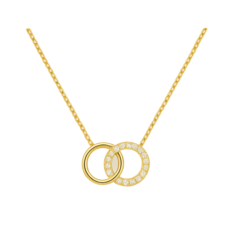 Interlocking Circle Lab-Grown Diamond Pendant Necklace