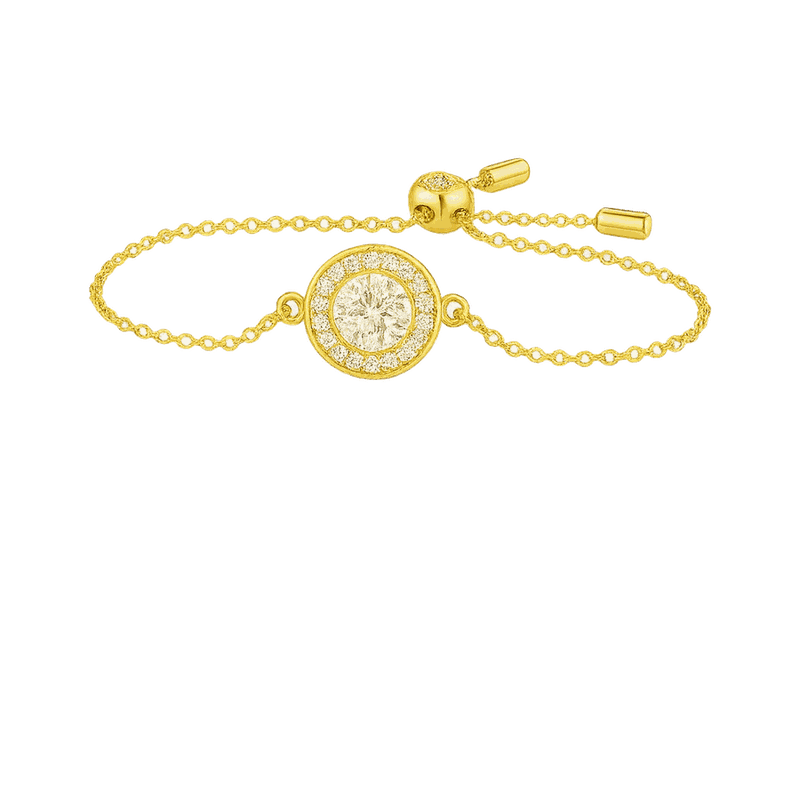Star Ring Collection Round Rhinestone Halo Bracelet