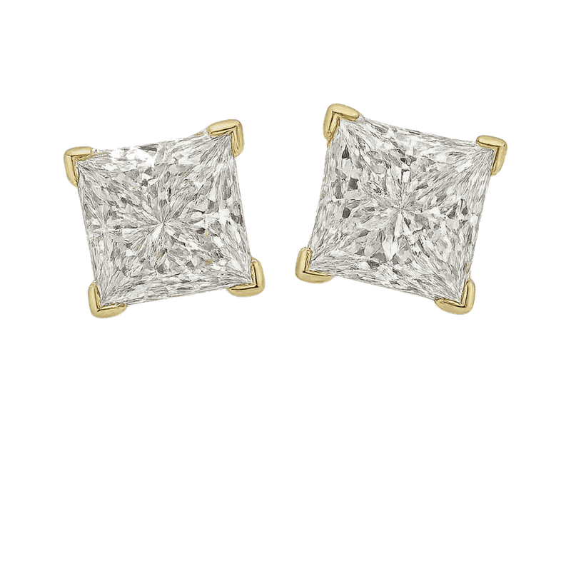 Princess Cut Lab-Grown Diamond Stud Earrings