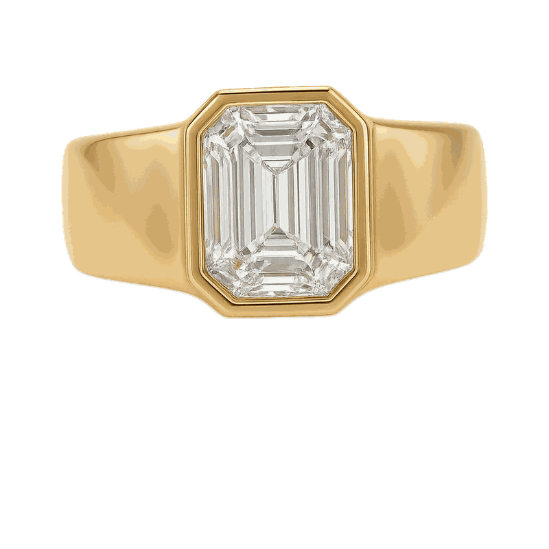 Emerald-Cut Lab-Grown Diamond Men's Ring