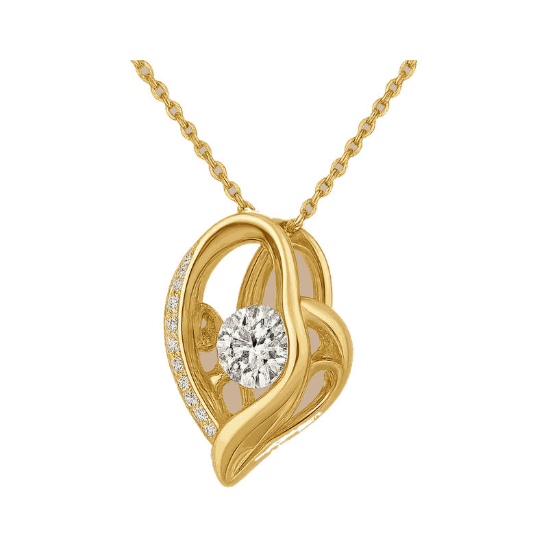 Open Heart Lab-Grown Diamond Pendant Necklace
