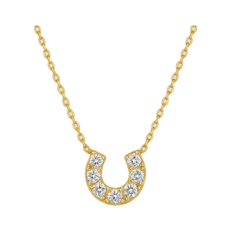 Lucky Horseshoe Lab-Grown Diamond Pendant Necklace