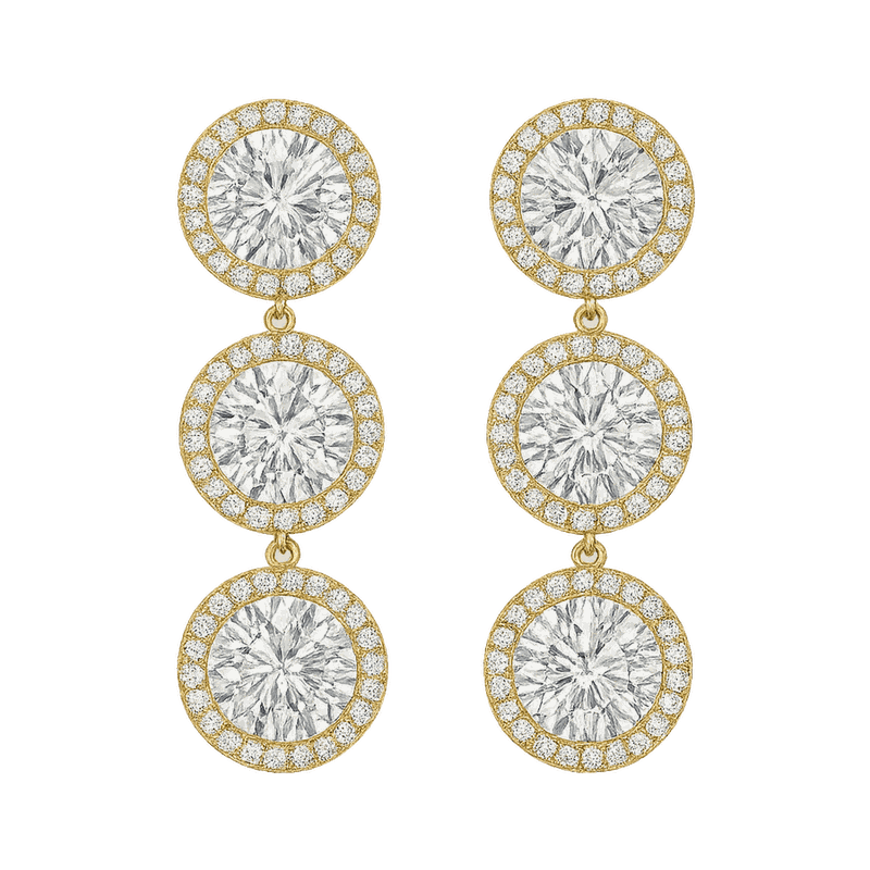 Halo Linear Lab-Grown Diamond Drop Earrings