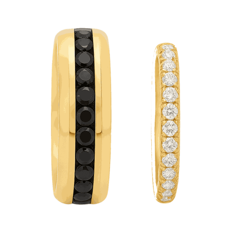 Black & White Diamond Couple Ring Set