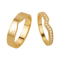 Curved Matching Lab-Grown Diamond Couple Ring Set