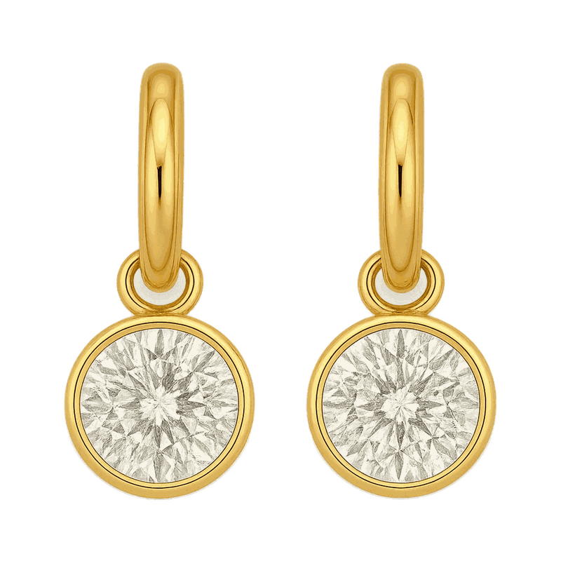 Bezel Set Lab-Grown Diamond Drop Earrings