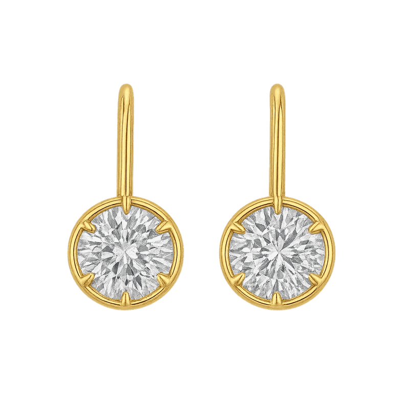 Six-Prong Lab-Grown Diamond Drop Earrings