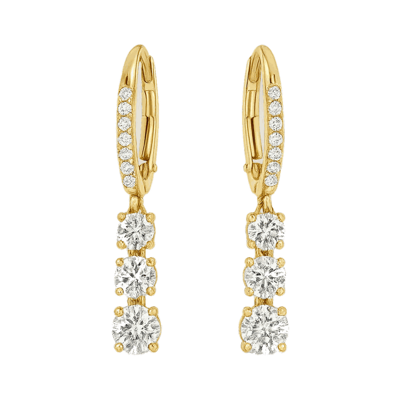 Stilla Lab-Grown Diamond Pavé Hoop Earrings, Rhodium Plated