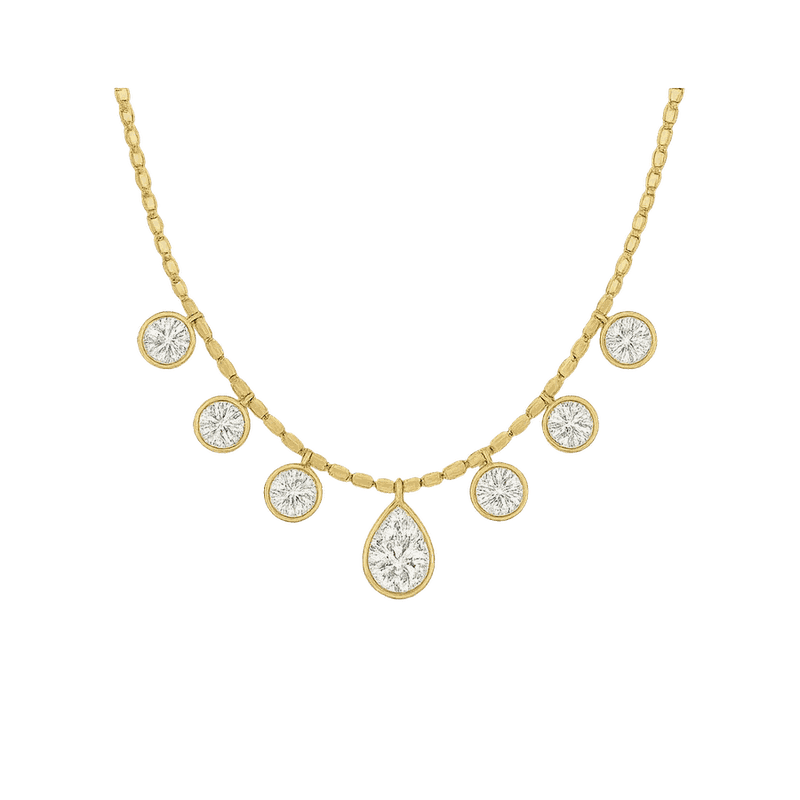 Seven-Stone Pear & Round Lab-Grown Diamond Necklace