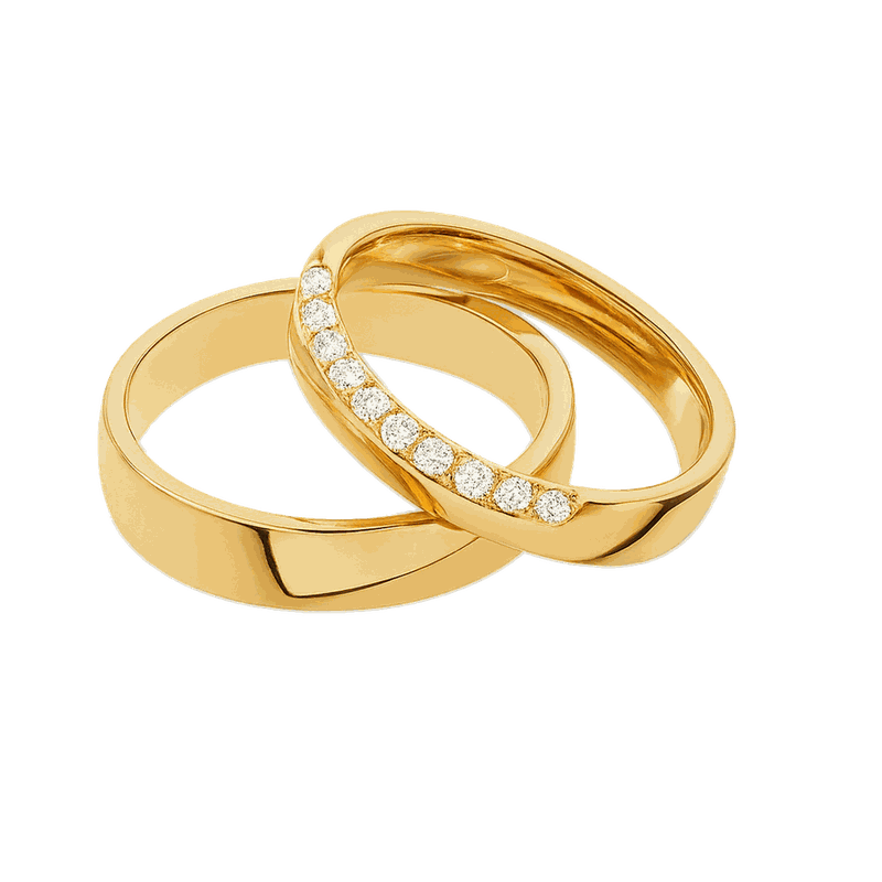Round-Cut Lab-Grown Diamond Couple Ring Set