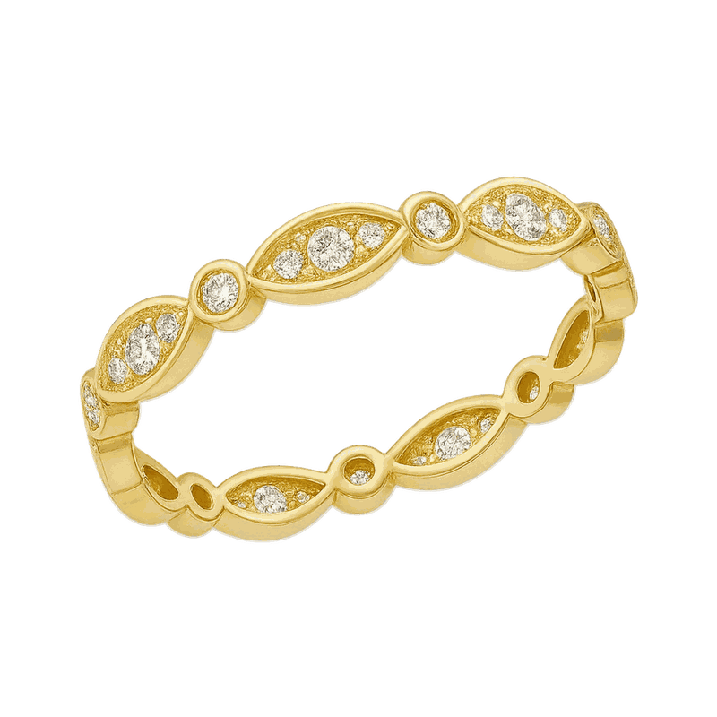 Round Lab-Grown Diamond Milgrain Stackable Band