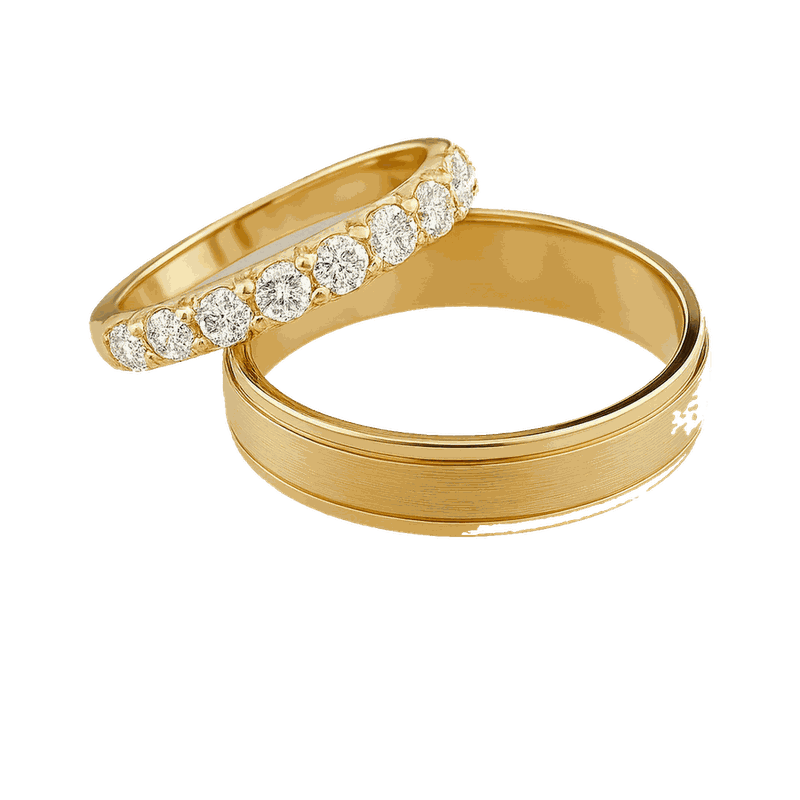 Classic Diamond Couple Ring Set