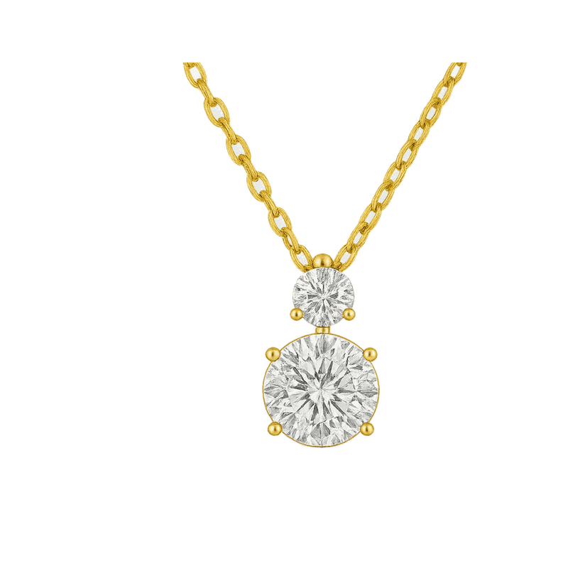 Twin Round Lab-Grown Diamond Pendant Necklace