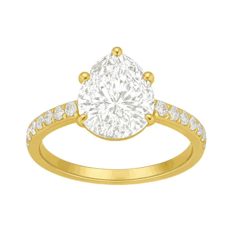 Pear Lab-Grown Diamond Pavé Ring