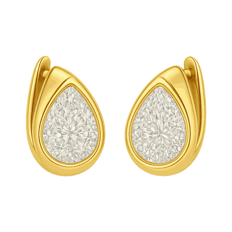 Bezel Set Lab-Grown Diamond Pear Huggie Hoop Earrings