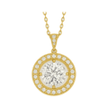 Halo Lab-Grown Diamond Pendant Necklace