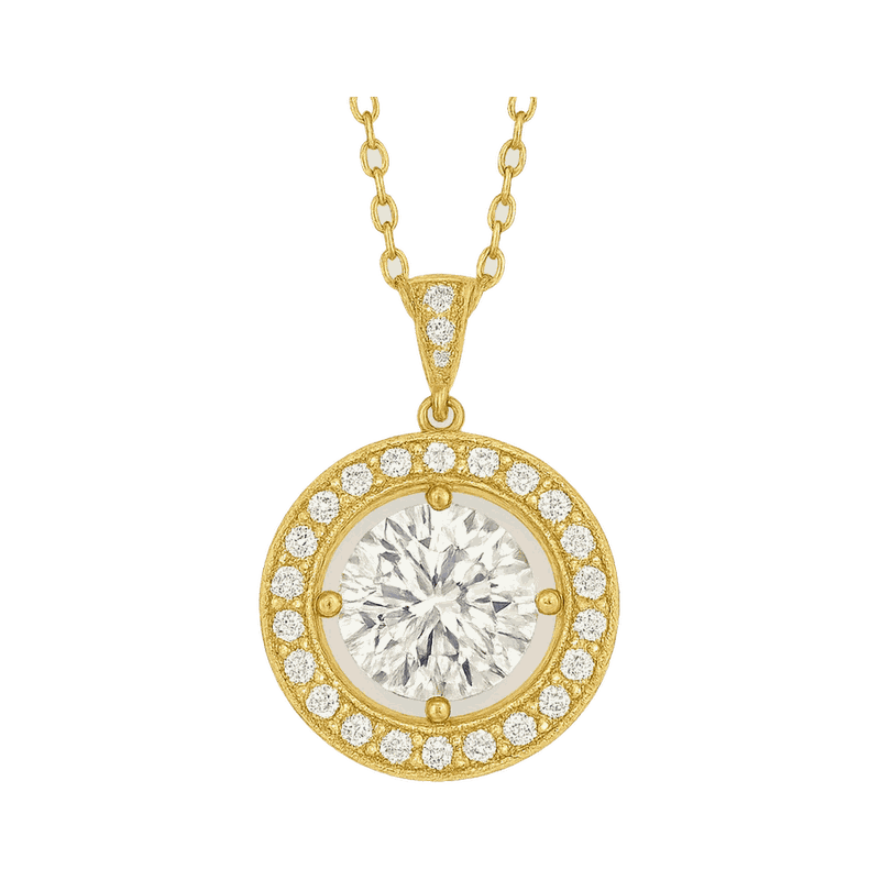 Halo Lab-Grown Diamond Pendant Necklace
