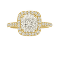 Star Ring Series Emerald-Cut Diamond Halo Ring