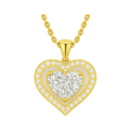 Double Heart Halo Lab-Grown Diamond Pendant Necklace