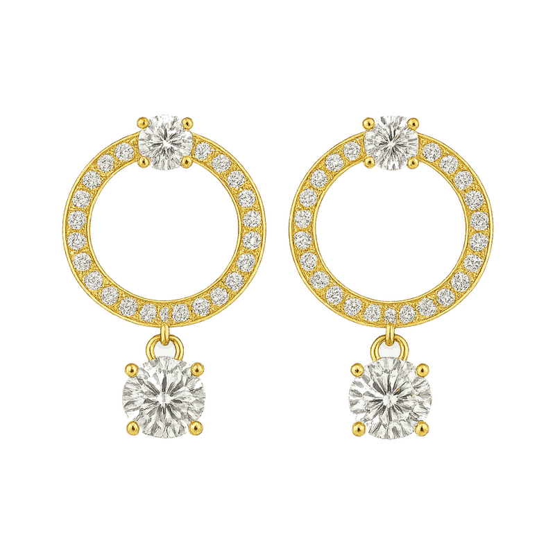 Constella Lab-Grown Diamond Hoop Earrings, Rhodium Plated