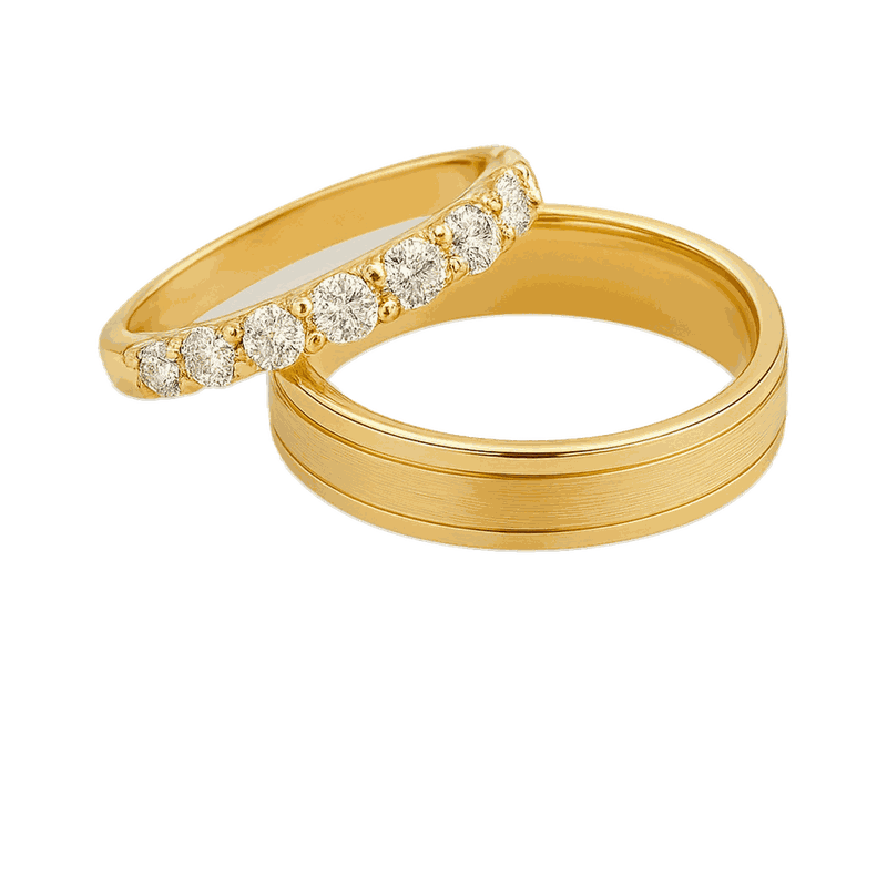 Classic Diamond Couple Ring Set