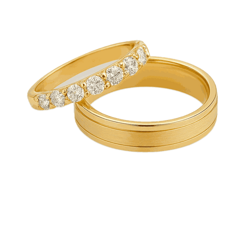 Classic Diamond Couple Ring Set