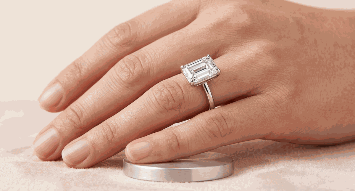 Emerald Cut Lab-Grown Diamond Solitaire Ring
