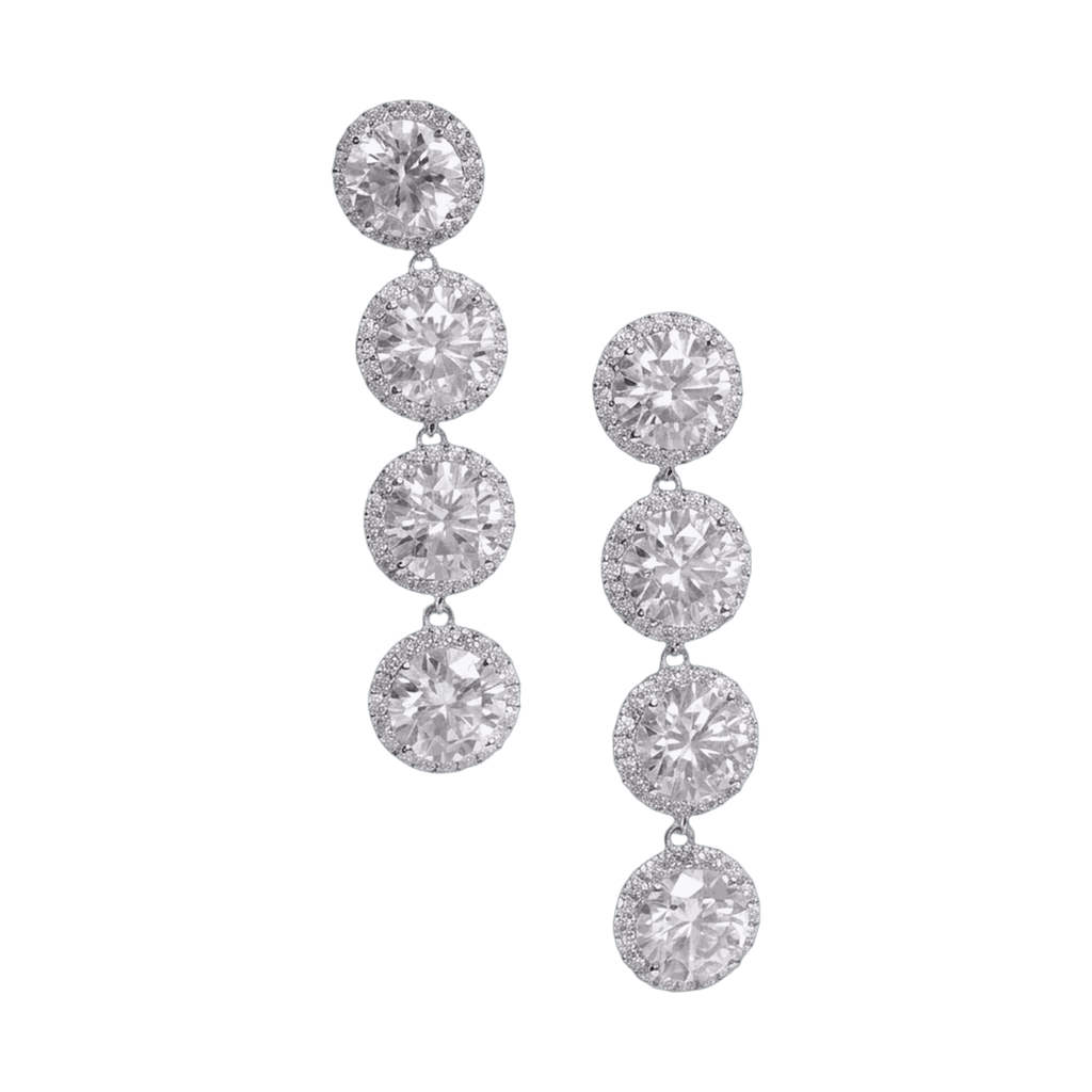 Halo Linear Lab-Grown Diamond Drop Earrings