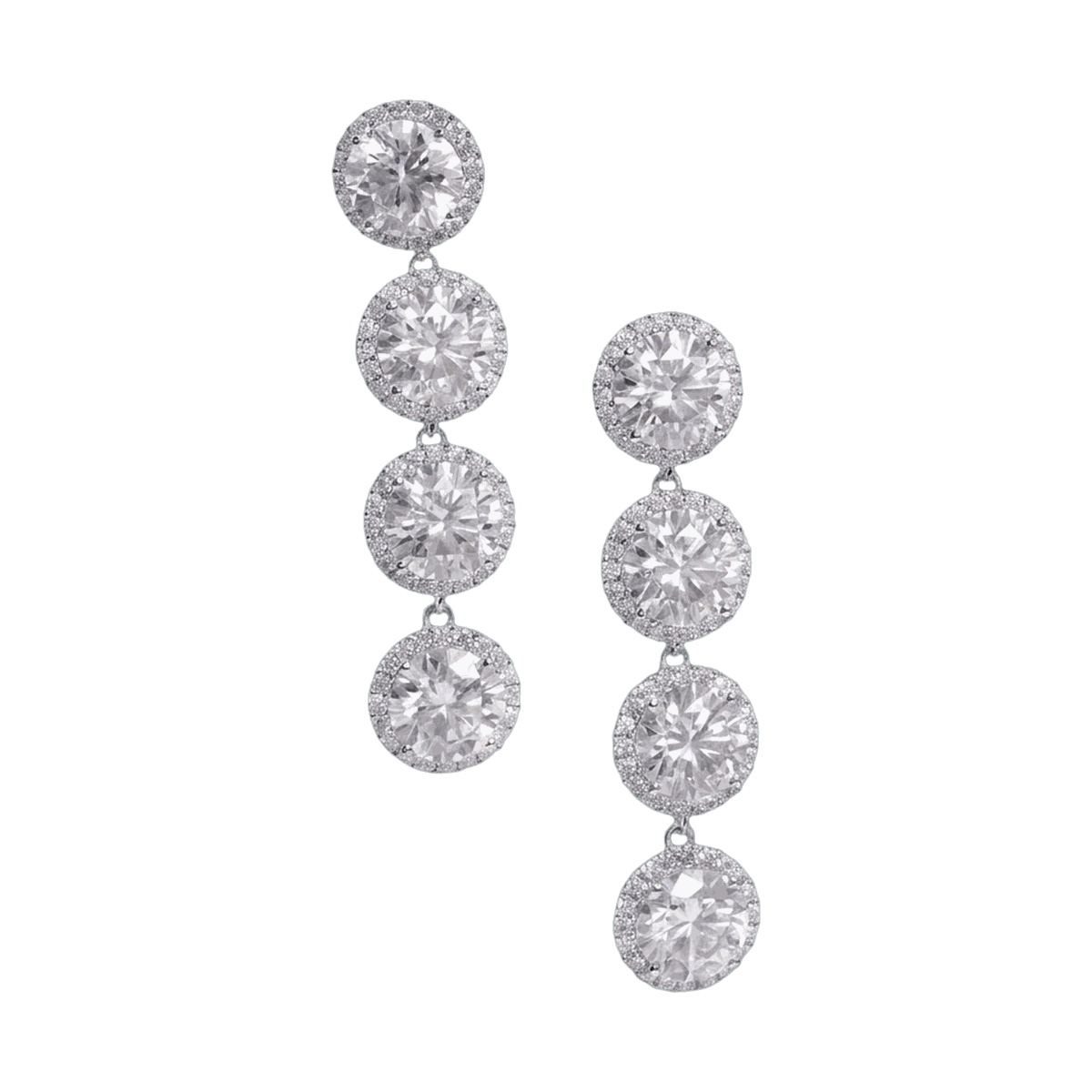 Halo Linear Lab-Grown Diamond Drop Earrings