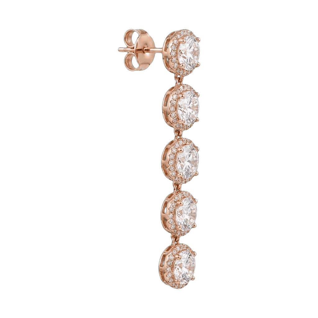 Halo Linear Lab-Grown Diamond Drop Earrings