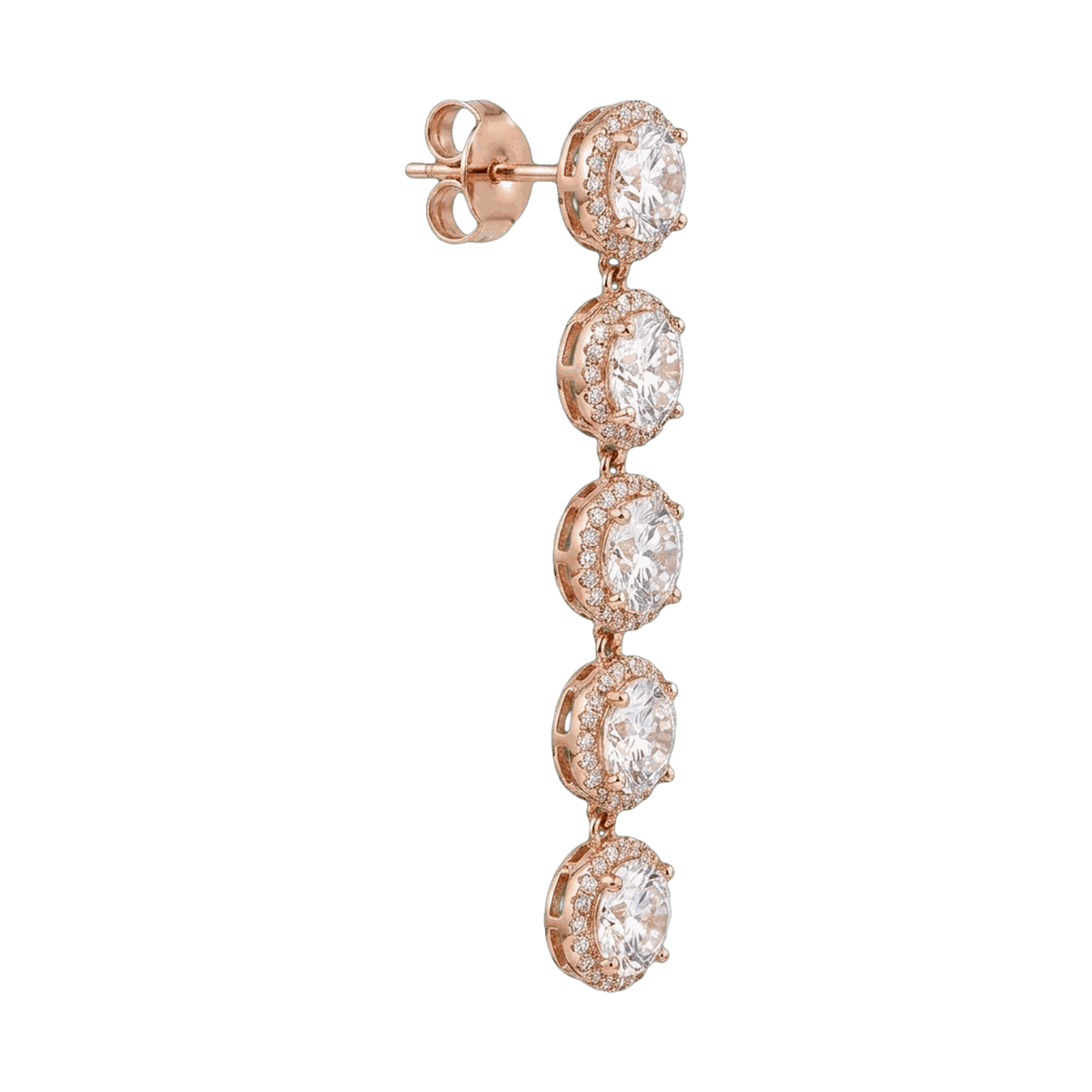 Halo Linear Lab-Grown Diamond Drop Earrings