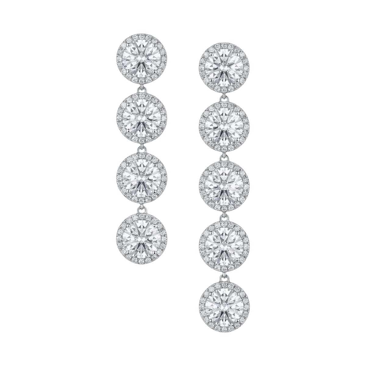 Halo Linear Lab-Grown Diamond Drop Earrings