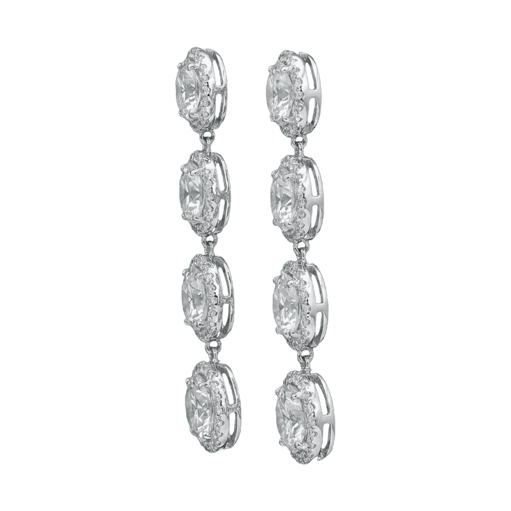 Halo Linear Lab-Grown Diamond Drop Earrings