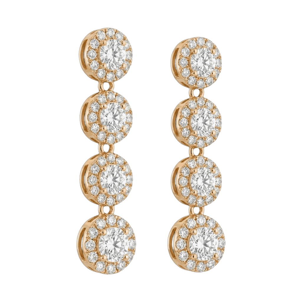 Halo Linear Lab-Grown Diamond Drop Earrings