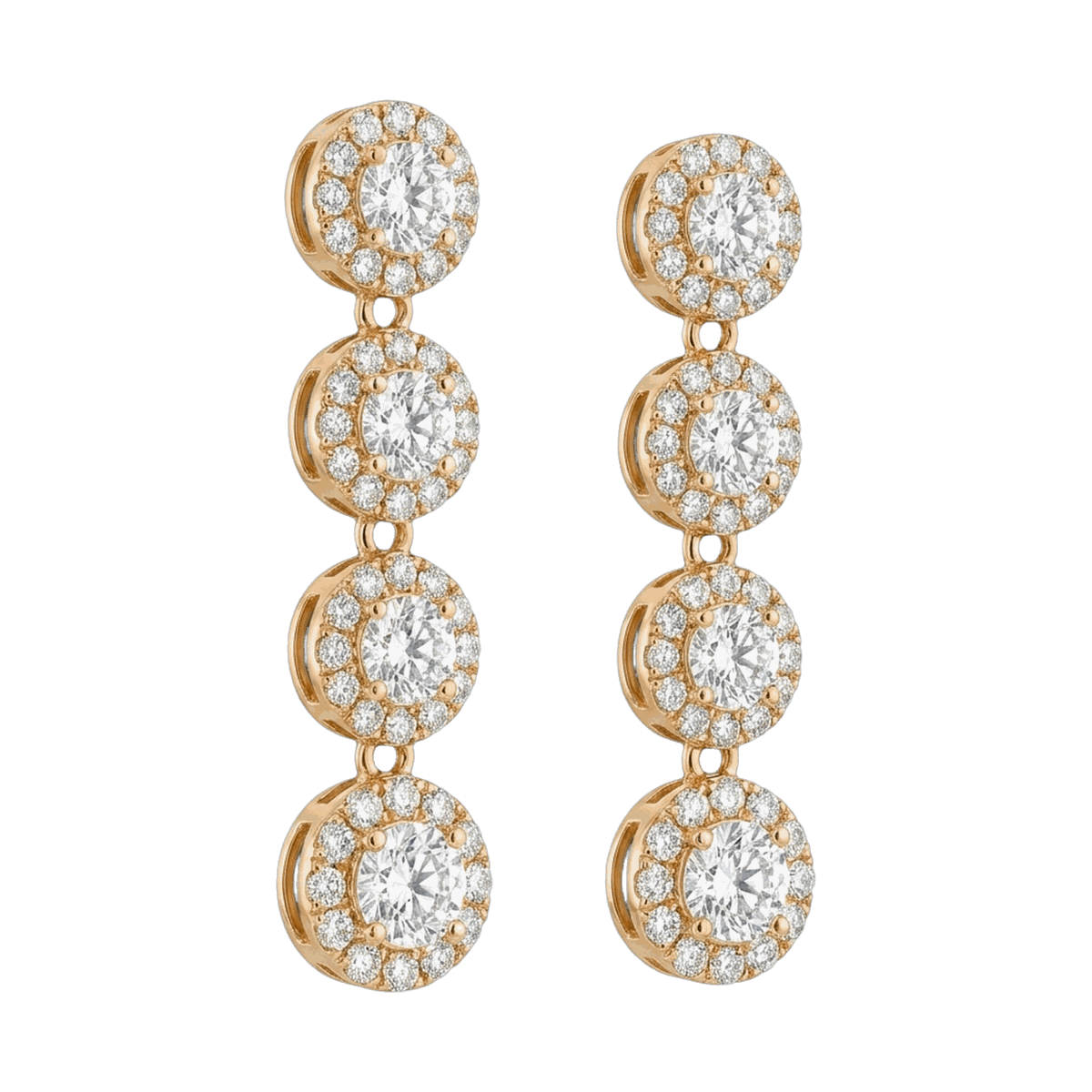 Halo Linear Lab-Grown Diamond Drop Earrings