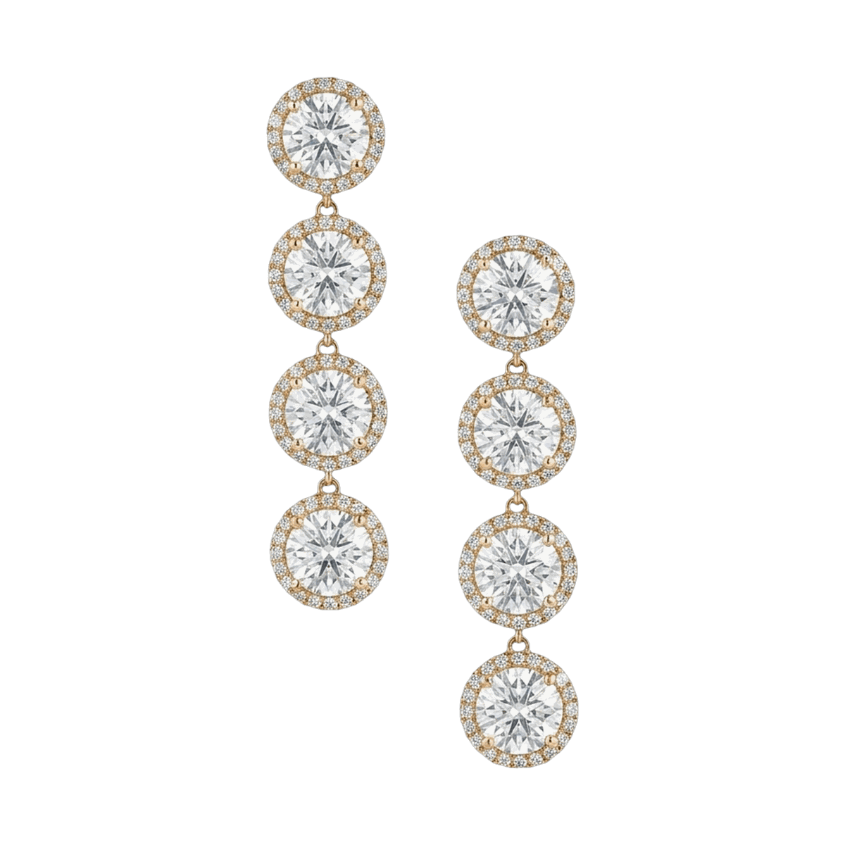 Halo Linear Lab-Grown Diamond Drop Earrings