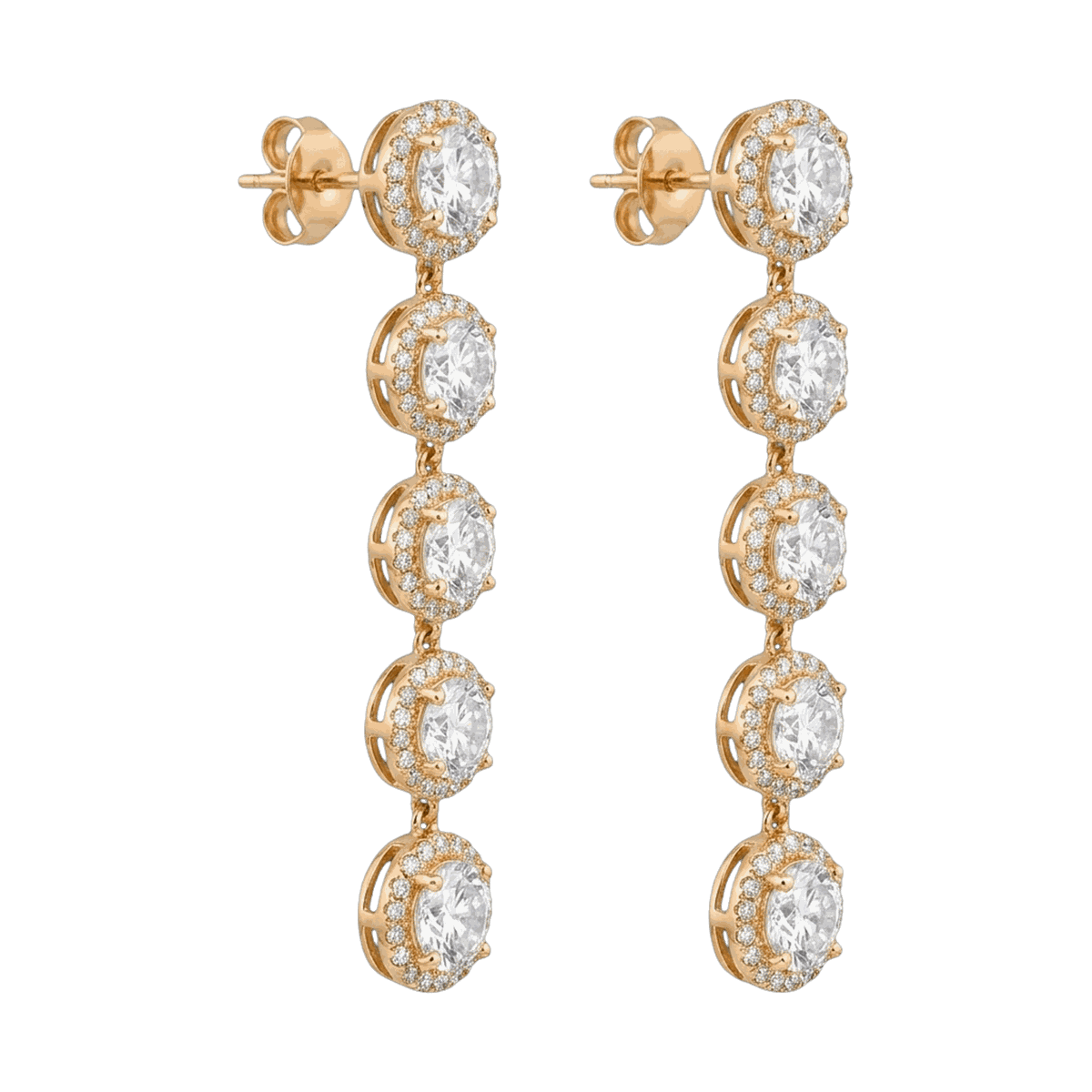 Halo Linear Lab-Grown Diamond Drop Earrings