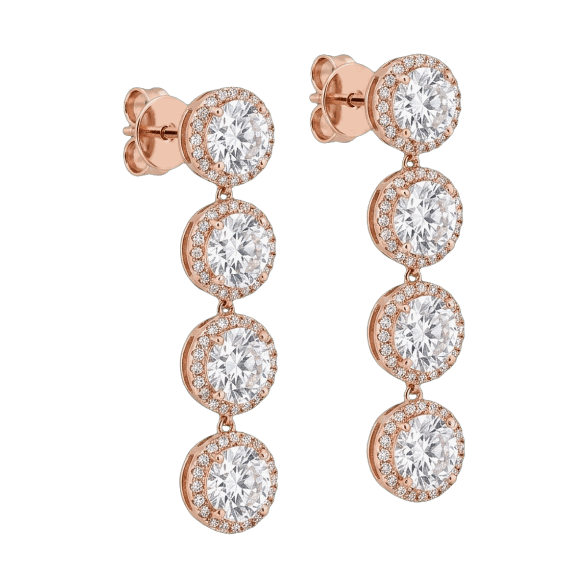 Halo Linear Lab-Grown Diamond Drop Earrings