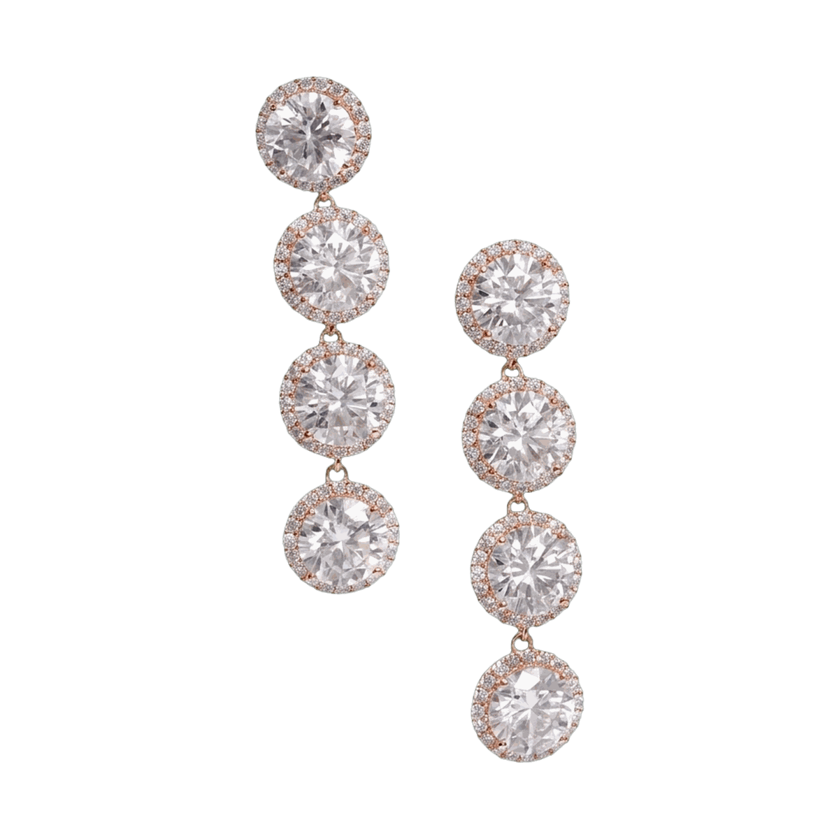 Halo Linear Lab-Grown Diamond Drop Earrings