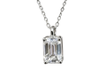 Tensora Sugar Cube Emerald-Cut Lab-Grown Diamond Pendant Necklace in white gold, view 1