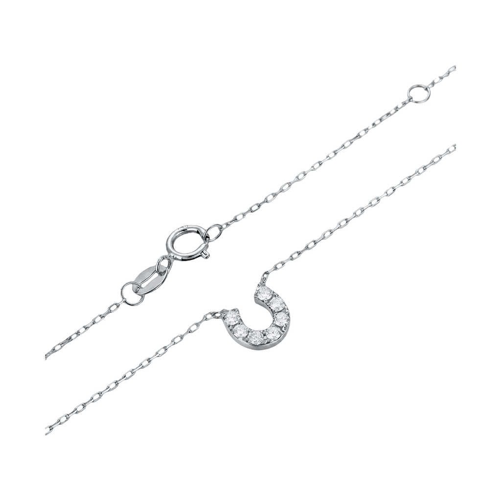 Lucky Horseshoe Lab-Grown Diamond Pendant Necklace