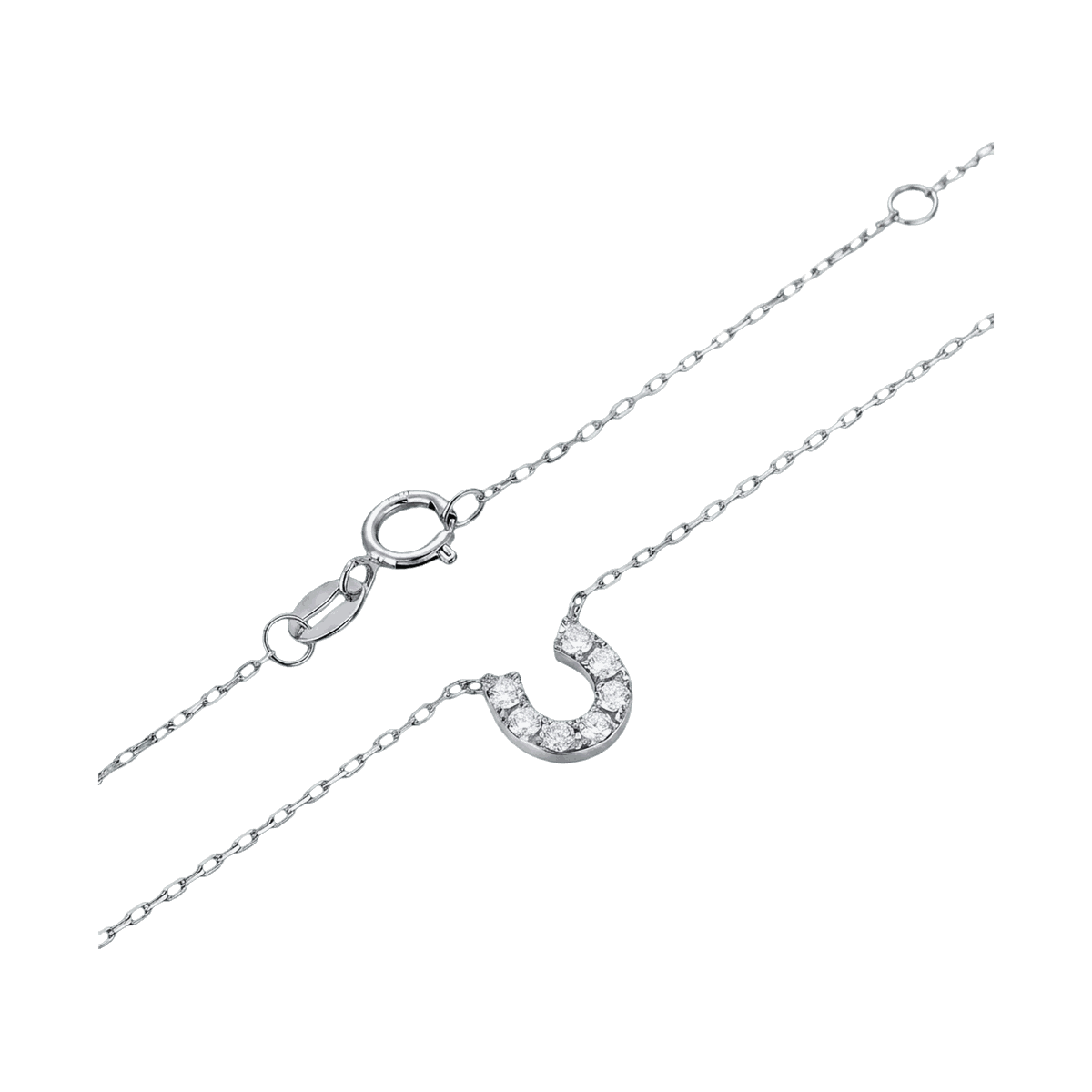 Lucky Horseshoe Lab-Grown Diamond Pendant Necklace