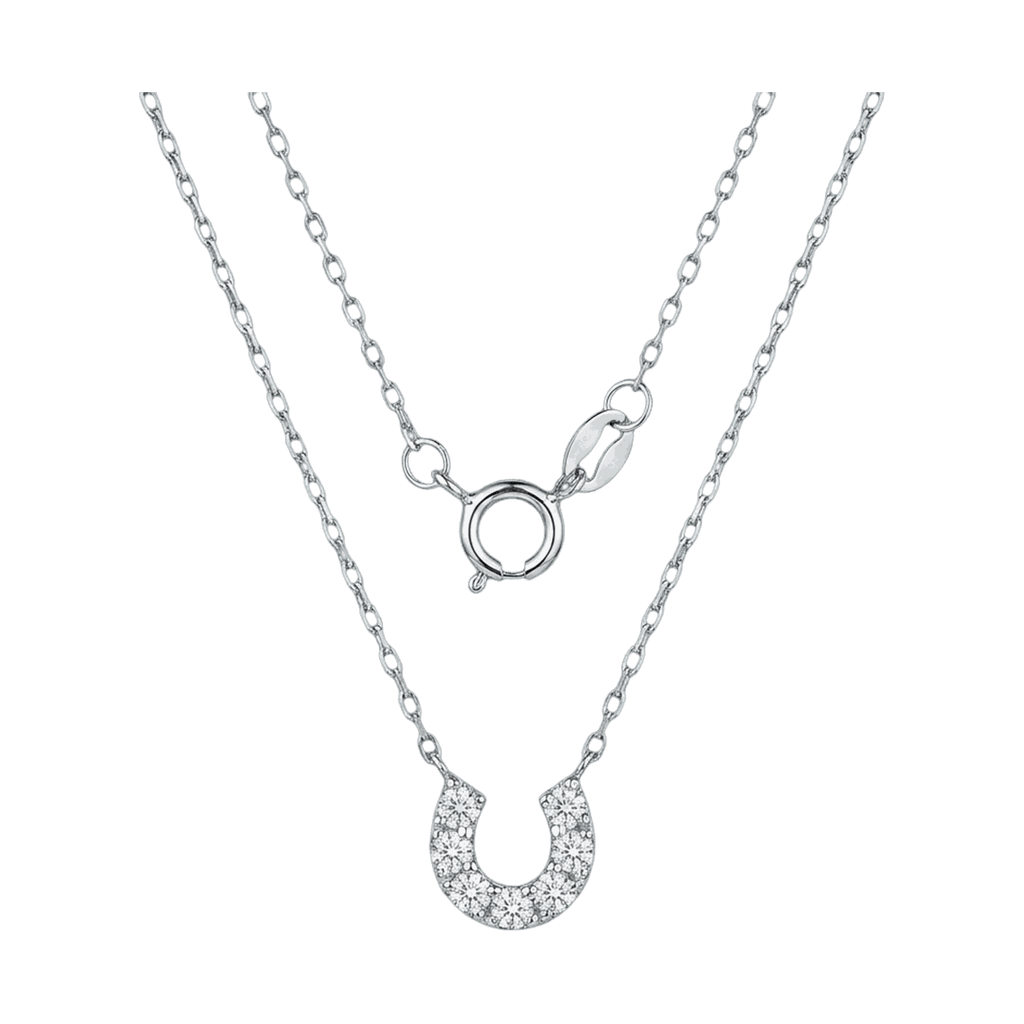Lucky Horseshoe Lab-Grown Diamond Pendant Necklace