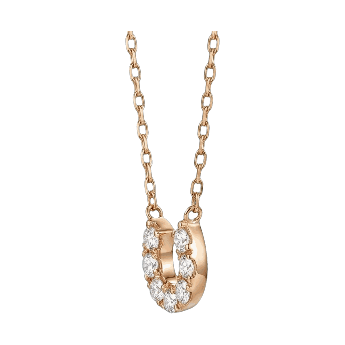 Lucky Horseshoe Lab-Grown Diamond Pendant Necklace