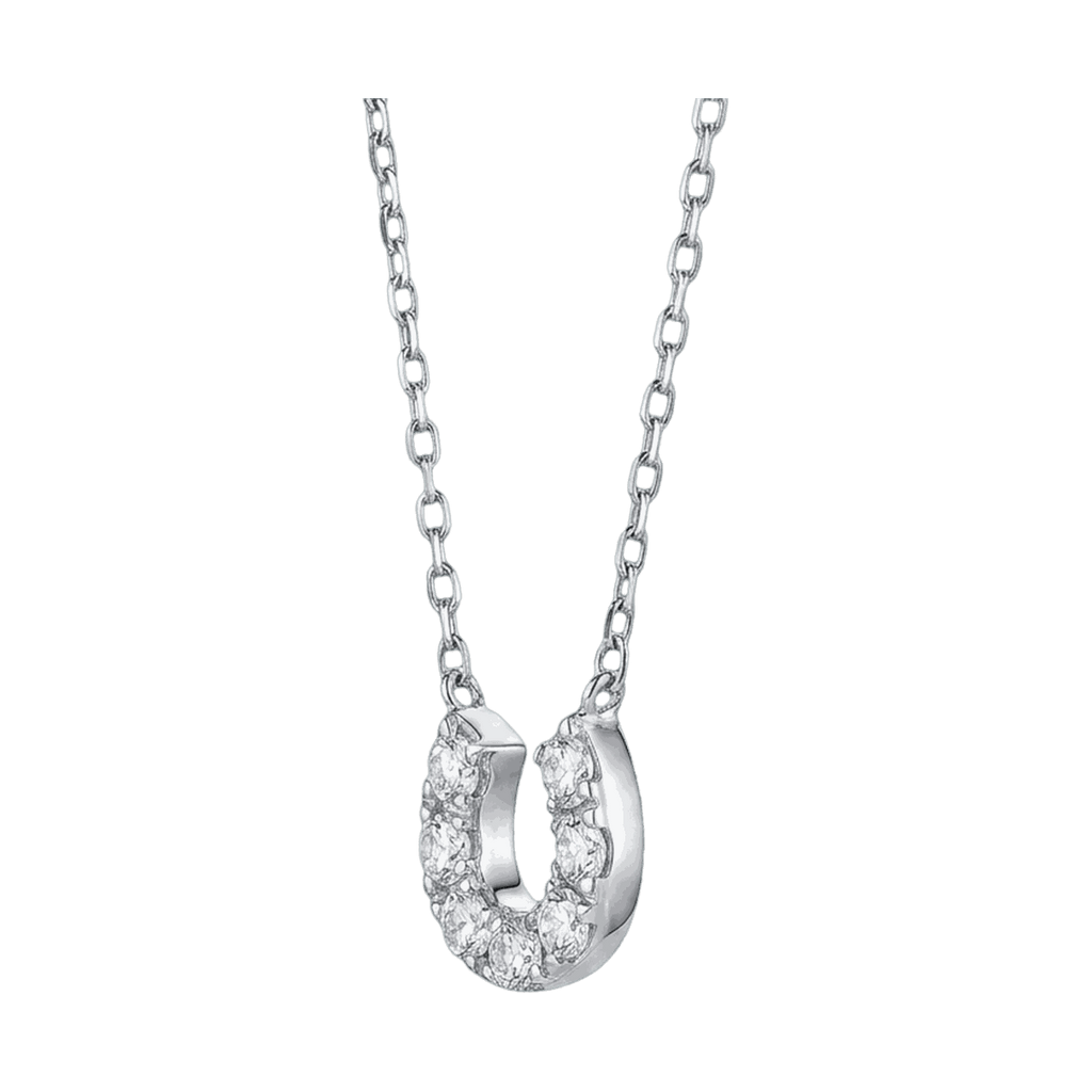 Lucky Horseshoe Lab-Grown Diamond Pendant Necklace